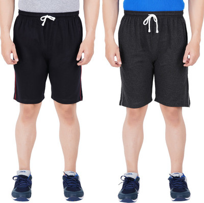 Guide Solid Men Blue, Black Regular Shorts