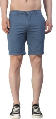 URSO Solid Men Blue Basic Shorts