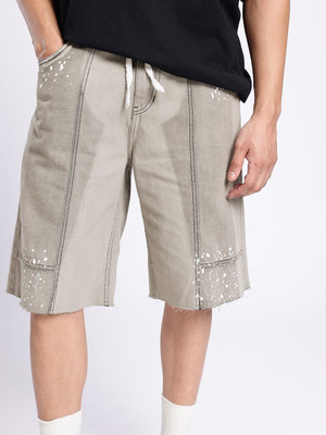 Glitchez Solid Men Grey Regular Shorts