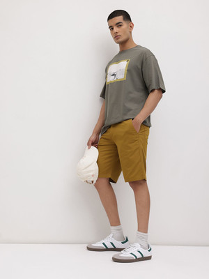 Roadster Solid Men Brown Chino Shorts