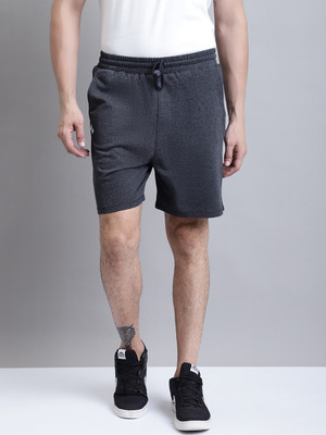 Rute Solid Men Dark Grey Basic Shorts