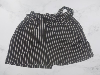 AKSHA CREATION Striped Women Black Regular Shorts