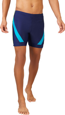 Lycot Color Block Men Dark Blue Swim Shorts