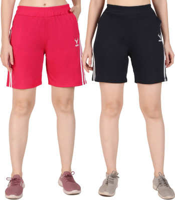zazbi Solid Women Multicolor Basic Shorts