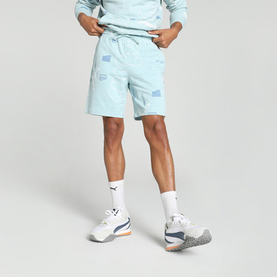 PUMA Printed Men Light Blue Basic Shorts