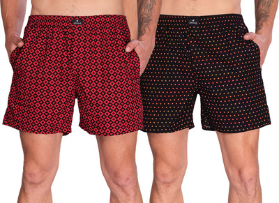 String Geometric Print Men Multicolor Boxer Shorts