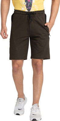 BEING HUMAN Solid Men Green Basic Shorts