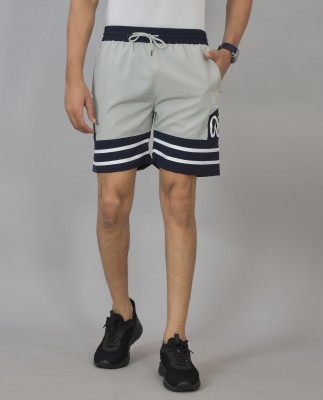 UNDERLOOP Self Design Men Grey Regular Shorts, Gym Shorts, Casual Shorts, Sports Shorts