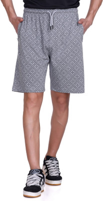 Ninen Printed Men Grey Basic Shorts