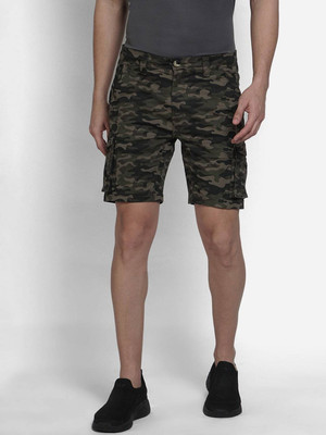 Wildcraft Printed Men Light Green Cargo Shorts