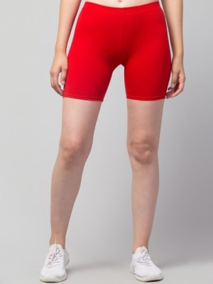 AmkrFashion Solid Women Red Sports Shorts