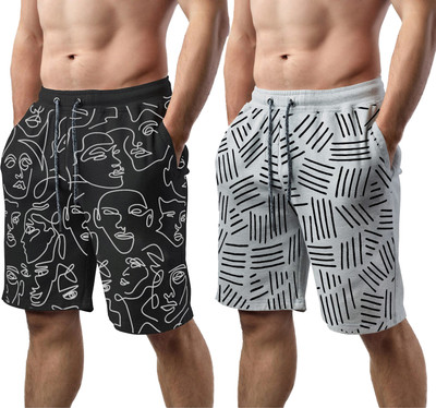 Southcity Graphic Print Men Multicolor Basic Shorts