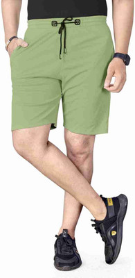 marvik Solid Men Green Casual Shorts