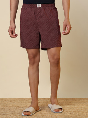 SLEEPZ BY RAYMOND Printed Men Maroon Boxer Shorts