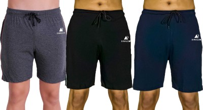 Diwazzo Printed Men Grey, Black, Dark Blue Regular Shorts