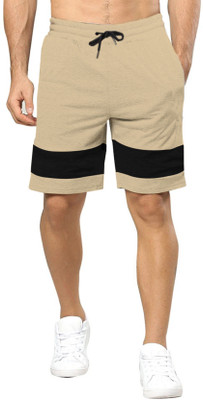 TRIPR Color Block Men Beige Regular Shorts