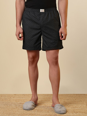 SLEEPZ BY RAYMOND Printed Men Black Boxer Shorts
