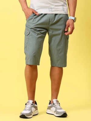 V-MART Solid Men Grey Cargo Shorts