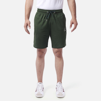 Kiva Fashion Solid Men Green Regular Shorts