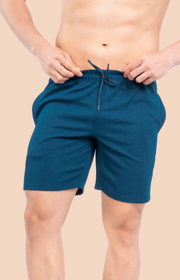 Fashion Territory Solid Men Dark Blue Casual Shorts