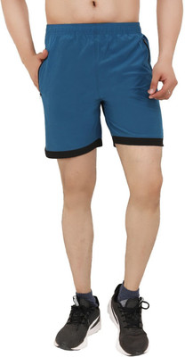 HouseOfCommon Solid Men Black Gym Shorts