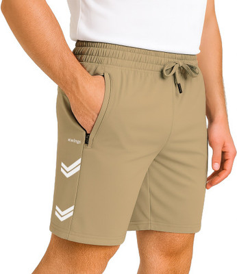 KWINGS Solid Men Beige Sports Shorts