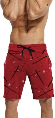 TRIPR Printed Men Red Regular Shorts