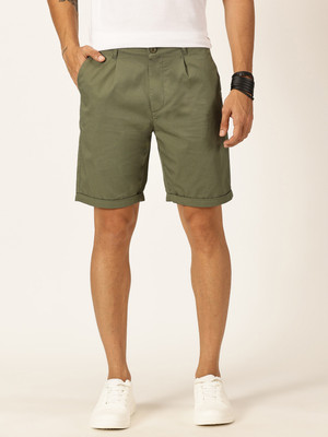 Thomas Scott Solid Men Green Casual Shorts