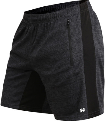 NINQ Self Design, Striped Men Dark Grey Regular Shorts, Compression Shorts, Compression Shorts, Gym Shorts