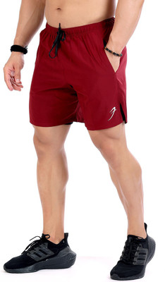 FuaarK Solid Men Maroon Sports Shorts