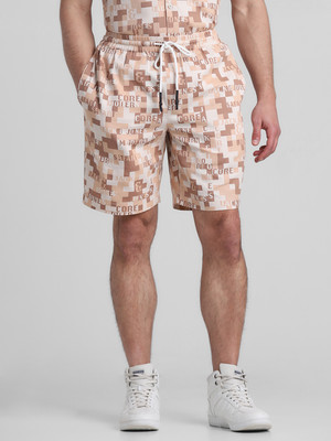 JACK & JONES Printed Men Brown Casual Shorts