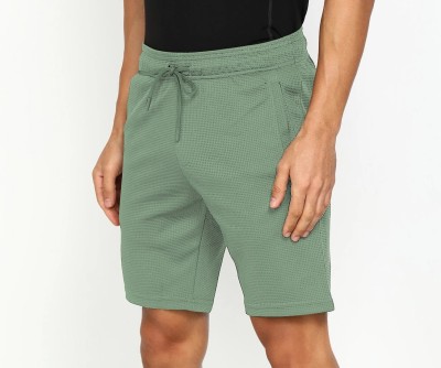 INDICLUB Self Design Men Light Green Casual Shorts