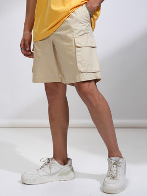 HIGHLANDER Solid Men Beige Cargo Shorts