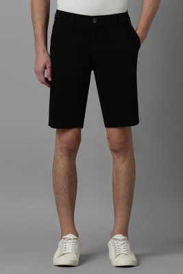 LOUIS PHILIPPE Solid Men Black Casual Shorts