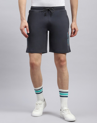 MONTE CARLO Solid, Printed Men Grey Bermuda Shorts