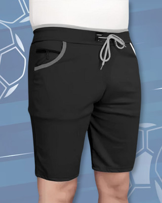 Venner Solid Men Black Running Shorts, Casual Shorts