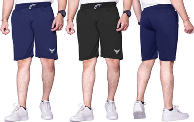 PTELRA Printed Men Black, Blue Basic Shorts