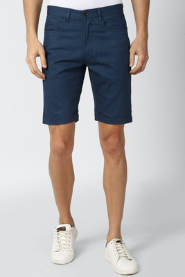 PETER ENGLAND Solid Men Blue Regular Shorts