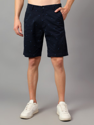 CANTABIL Printed Men Dark Blue Bermuda Shorts
