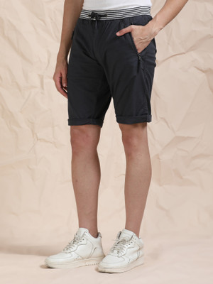 bEEVEE Solid Men Grey Regular Shorts