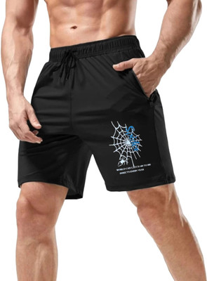 Newapparels Solid Men Black Regular Shorts