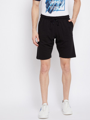 Perf Solid Men Black Regular Shorts