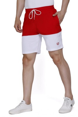 Leebonee Color Block Men Red, White Casual Shorts