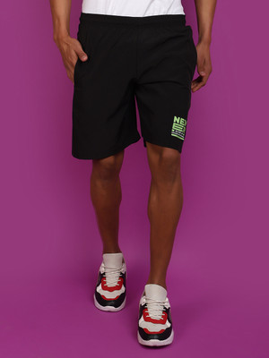 V-MART Color Block Men Black, Black Regular Shorts