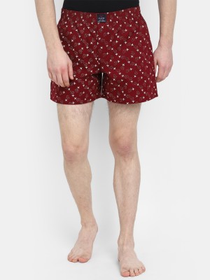 V-MART Printed Men Maroon, Maroon Regular Shorts