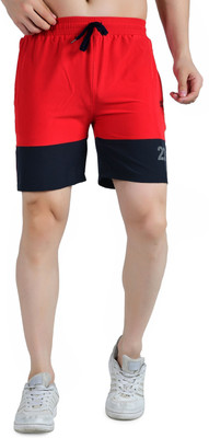 KWINGS Solid, Printed Men Red Sports Shorts