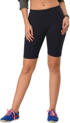 CKARFE Solid Women Black Cycling Shorts, Basic Shorts, Board Shorts, Swim Shorts, Regular Shorts