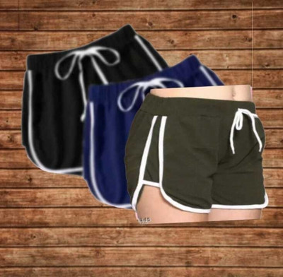 POWERmerc Solid Women Multicolor Hotpants