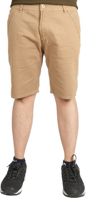 PRYAN FASHION Solid Men Beige Cargo Shorts