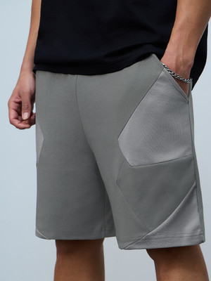 The Souled Store Solid Men Grey Casual Shorts